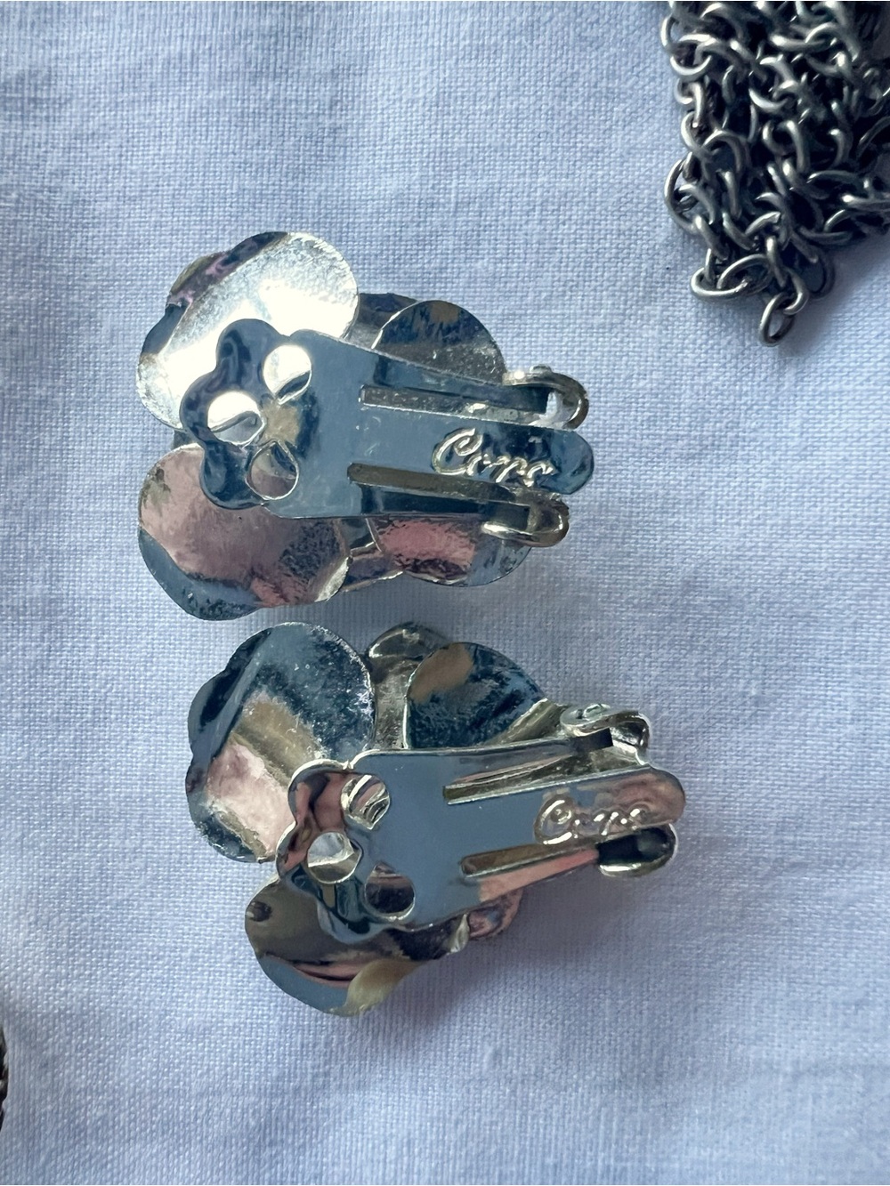 Coquette Pearl Jewelry Lot Silver Bow Flower Clip On Earrings Set - Picture 10 of 12